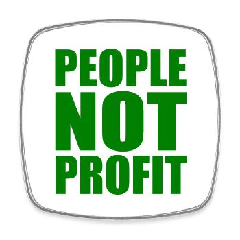 People not profit - Viereckiger Kühlschrankmagnet - Weiß - Vorne