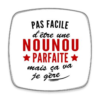 nounou parfaite / humour nourrice - Magnet carré - blanc - Devant