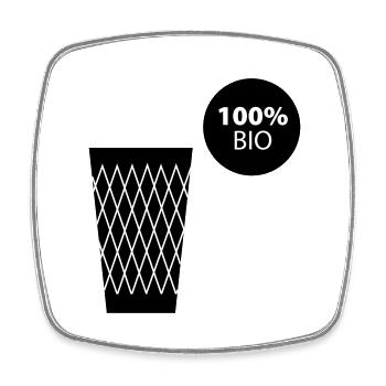 Geripptes 100% BIO #Frankfurt #069 #Ebbelwoi #FFM - Viereckiger Kühlschrankmagnet - Weiß - Vorne