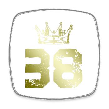38 Couronne numérique - Magnet carré - blanc - Devant