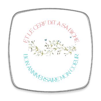 AMOUR TOUJOURS - Magnet carré - blanc - Devant