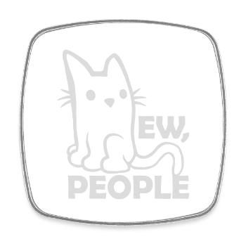 Spruch ew people Katze - Viereckiger Kühlschrankmagnet - Weiß - Vorne