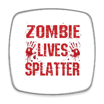Witzige Halloween Parodie Zombie Lives Splatter - Viereckiger Kühlschrankmagnet - Weiß - Vorne