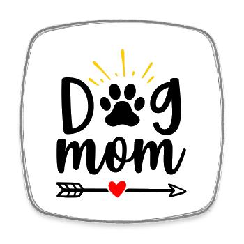 Dog mom - Square fridge magnet - white - Front