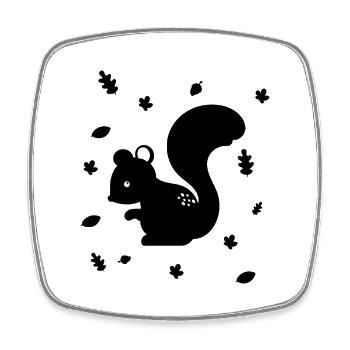 Squirrel - Chipmunk - Forest animal - Nature - Square fridge magnet - white - Front