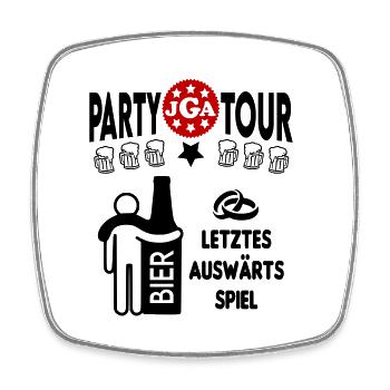 Jga Letztes Auswärtsspiel Flasche Bier Saufen - Viereckiger Kühlschrankmagnet - Weiß - Vorne