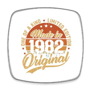 1982 Vintage Born Retro Vintage Geburtstagsgeschenk - Viereckiger Kühlschrankmagnet - Weiß - Vorne