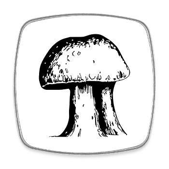 Fungus Mushrooms Poisonous Mushrooms Mycology Earthy Vector - Square fridge magnet - white - Front