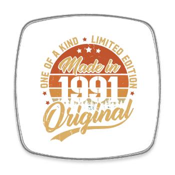 1991 Vintage Born Retro Vintage Geburtstagsgeschenk - Viereckiger Kühlschrankmagnet - Weiß - Vorne