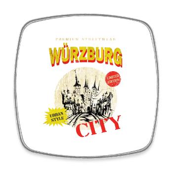 Würzburg Allemagne Ville Skyline Vintage Rétro - Magnet carré - blanc - Devant