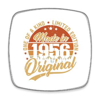 1956 Vintage Born Retro Vintage Birthday Gift - Square fridge magnet - white - Front