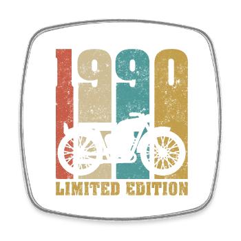 Vintage Moto 1990 Rétro Cadeau D'anniversaire - Magnet carré - blanc - Devant
