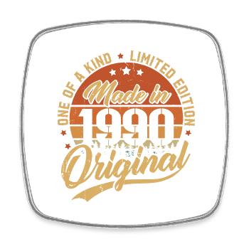 1990 Vintage Born Retro Vintage Geburtstagsgeschenk - Viereckiger Kühlschrankmagnet - Weiß - Vorne
