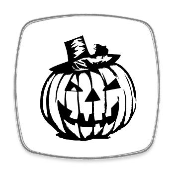 Halloween gespenstisch Kürbis Kürbislaterne Vektor - Viereckiger Kühlschrankmagnet - Weiß - Vorne
