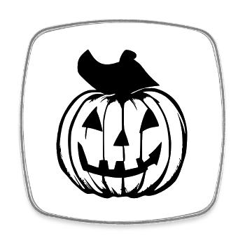 Halloween Spooky Pumpkin Lantern Vector - Square fridge magnet - white - Front