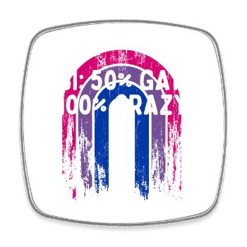 Bi 50% Gay100% Crazy Bisexual Pun Bi Pride Joke - Viereckiger Kühlschrankmagnet - Weiß - Vorne