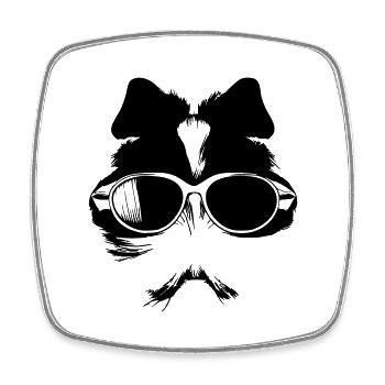 Cochon d’Inde cool lunettes de soleil drôle vecteur 9 - Magnet carré - blanc - Devant