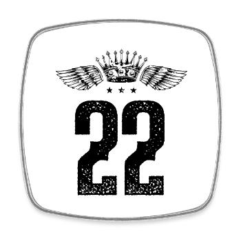 22 Couronne numérique - Magnet carré - blanc - Devant