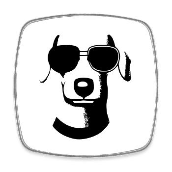 Dachshund Dog Dogs Sunglasses Cool Vector 4 - Square fridge magnet - white - Front