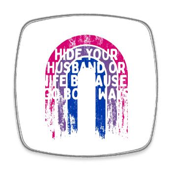 I Go Both Ways Bisexual LGBTQ Bi Pride Sarcastic - Viereckiger Kühlschrankmagnet - Weiß - Vorne
