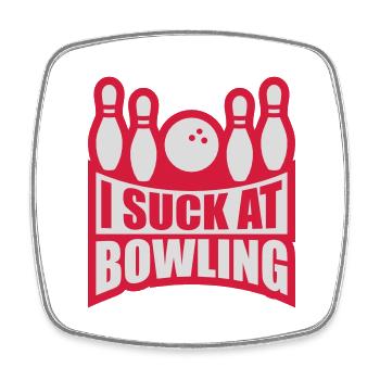 Je suis nul au bowling - Magnet carré - blanc - Devant