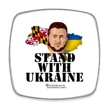 Maryland Ukraine Unterstützer Merch Design - Viereckiger Kühlschrankmagnet - Weiß - Vorne