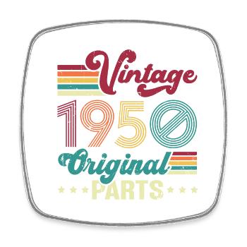Vintage 1950 Original, Cadeau D'anniversaire - Magnet carré - blanc - Devant