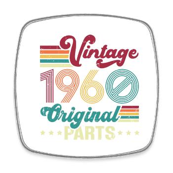 Vintage 1960 Original, Birthday Gift - Square fridge magnet - white - Front