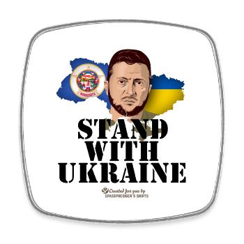 Minnesota Ukraine Friendship Design - Square fridge magnet - white - Front