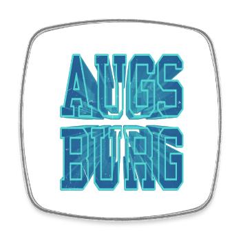 Augsburg Deutschland Stadt 3D Schrift Skyline - Viereckiger Kühlschrankmagnet - Weiß - Vorne
