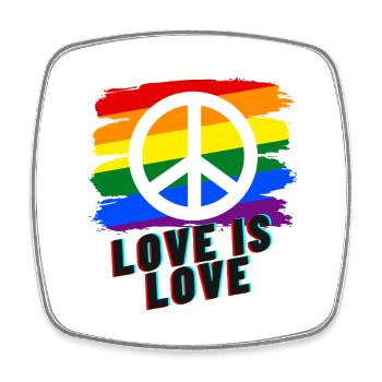 Love is love - Viereckiger Kühlschrankmagnet - Weiß - Vorne