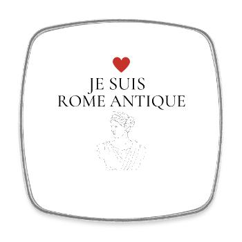 Je suis Rome antique coeur roug - Magnet carré - blanc - Devant