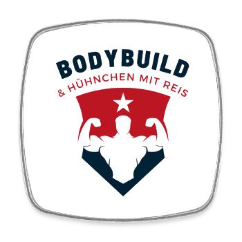 Hühnchen mit Reis - Viereckiger Kühlschrankmagnet - Weiß - Vorne