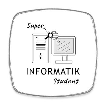 Super Informatik Student - Viereckiger Kühlschrankmagnet - Weiß - Vorne