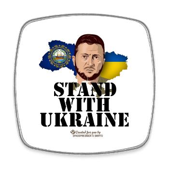 Ukraine New Hampshire Zelenskyj T-shirt design - Square fridge magnet - white - Front