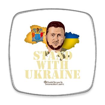 Ukraine New Jersey Fahnen Selenskyj - Viereckiger Kühlschrankmagnet - Weiß - Vorne