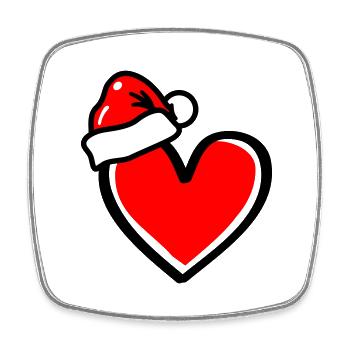 Coeur Noël Noël - Magnet carré - blanc - Devant