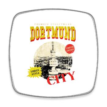 Dortmund Deutschland Stadt Skyline Vintage Retro - Viereckiger Kühlschrankmagnet - Weiß - Vorne