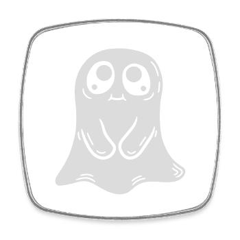 Cute Little Ghost Comic - Square fridge magnet - white - Front