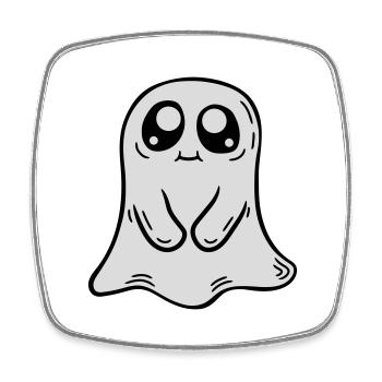Little sweet ghost comic - Square fridge magnet - white - Front