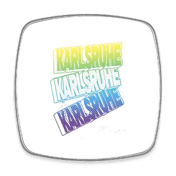 Karlsruhe Deutschland Stadt Schrift Skyline Heimat - Viereckiger Kühlschrankmagnet - Weiß - Vorne