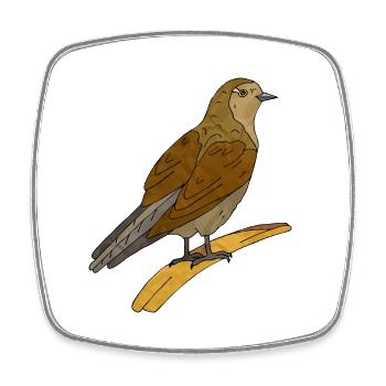 Oiseau - Magnet carré - blanc - Devant