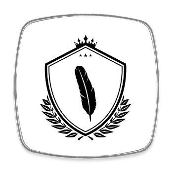 Feather Coat of Arms - Square fridge magnet - white - Front