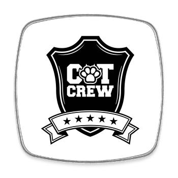 Cat Crew Wappen - Viereckiger Kühlschrankmagnet - Weiß - Vorne