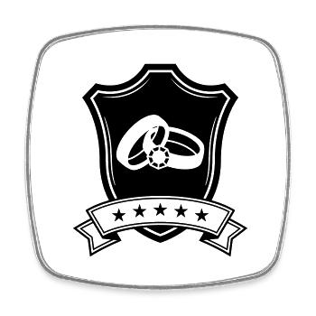 Anneaux de mariage Armoiries de mariage - Magnet carré - blanc - Devant