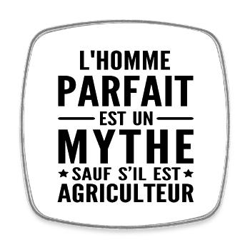 l homme parfait est agriculteur - Magnet carré - blanc - Devant