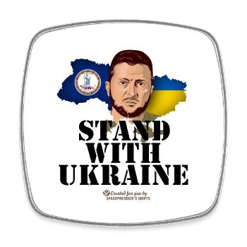 Ukraine T-Shirt Design Virginia Stand with Ukraine - Viereckiger Kühlschrankmagnet - Weiß - Vorne