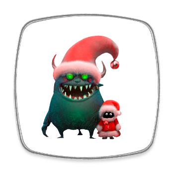 Christmas Monsters - Square fridge magnet - white - Front