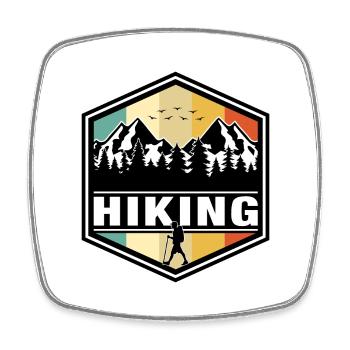 Hiking - Viereckiger Kühlschrankmagnet - Weiß - Vorne