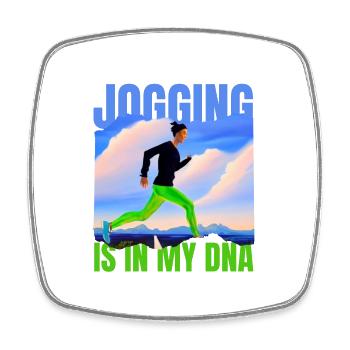 JOGGEN IST IN MEINER DNA - Viereckiger Kühlschrankmagnet - Weiß - Vorne